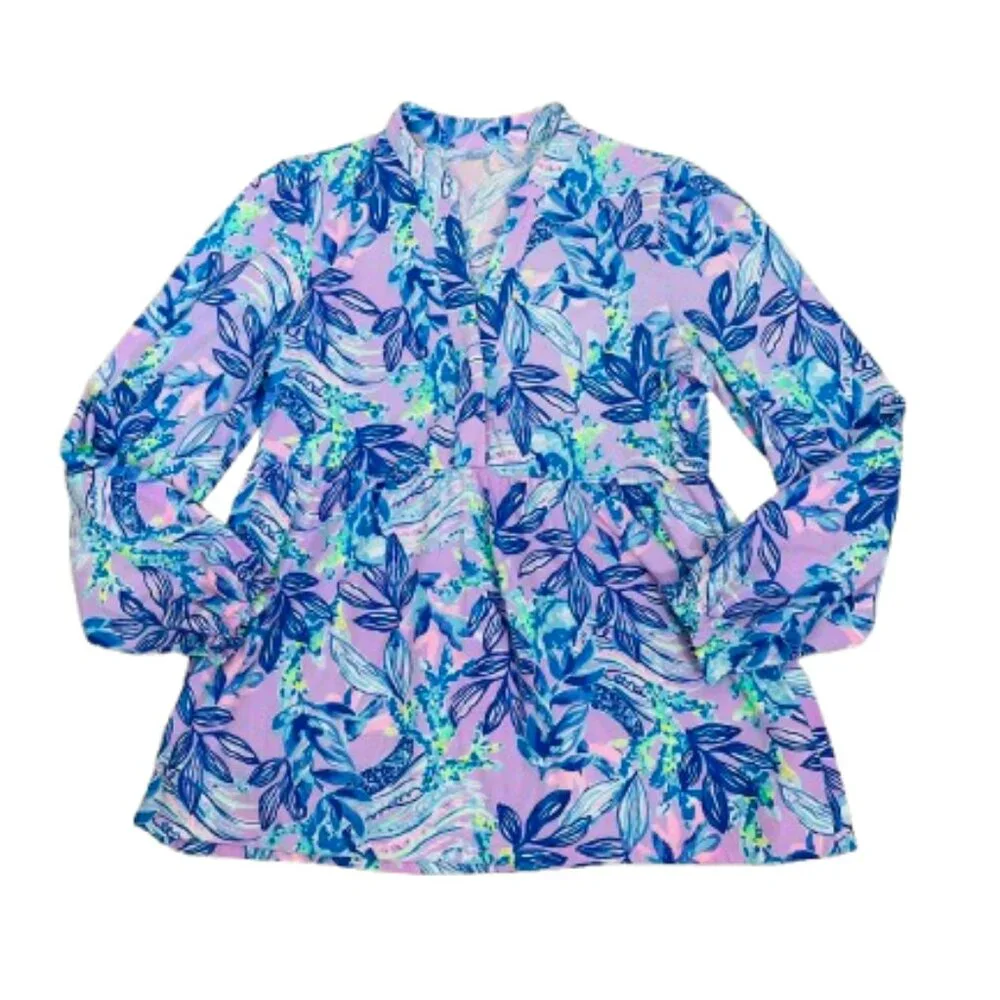 Lilly Pulitzer Winona Knit Floral Babydoll Tunic Top Size S - Picture 6 of 12